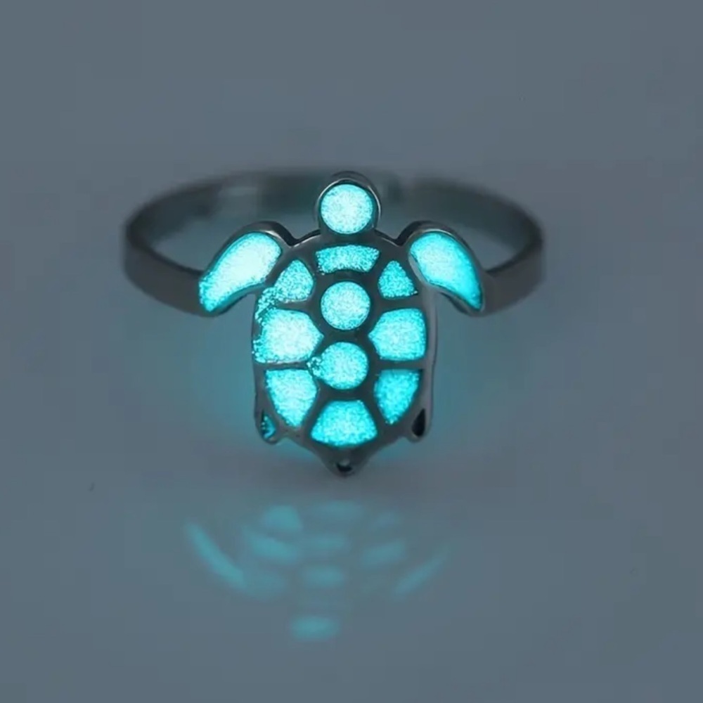 3/$25 Glow In The Dark Sea Turtle Tortoise Ring Size is Adjustable Rave, Luau,